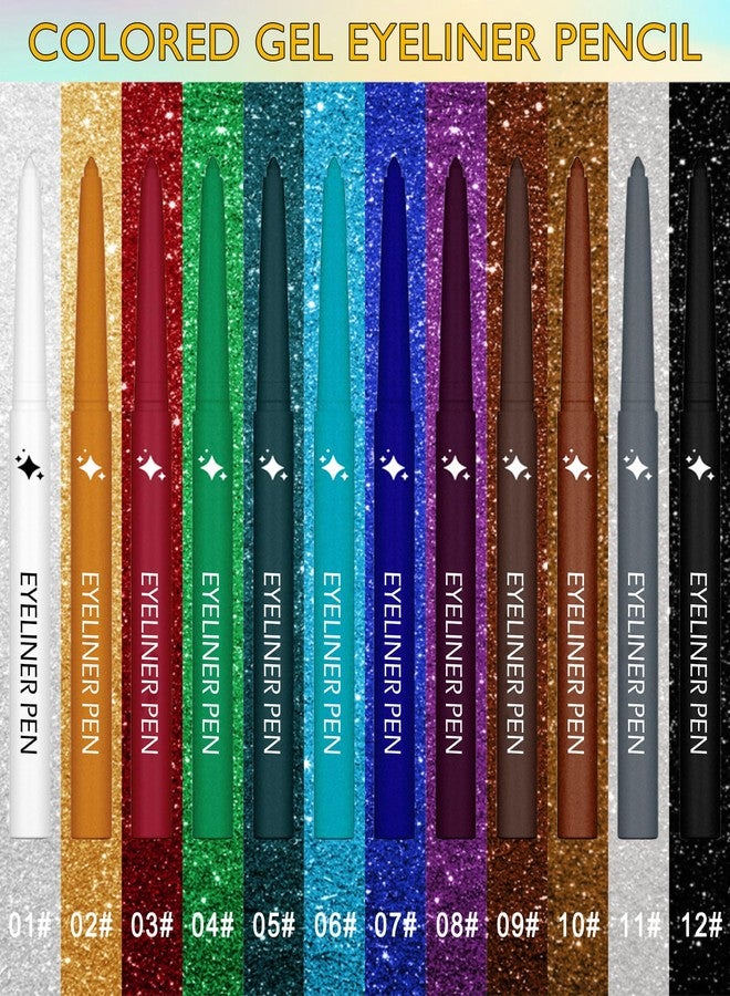 Lestpola Glitter Brown Eyeliner Pencil,Glitter Gel Eyeliner Pencils, Waterproof Smudge Proof Long-Lasting Metallic Waterline Eye Liner, Precision Retractable Shine Pen for Mature Women Girls Eye Makeup- #09 - Image 4
